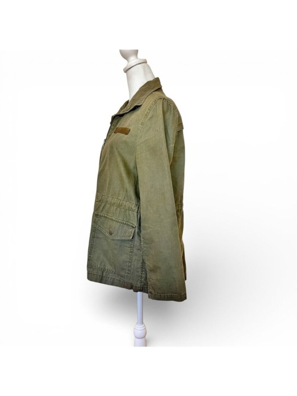 Y2K BP Olive Utility Jacket Boho Soft Grunge Military Edgy Layering Sz S - Picture 2 of 11